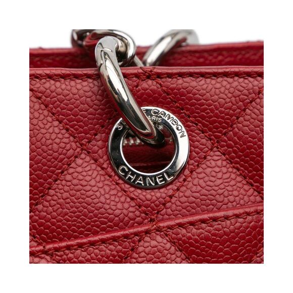 Pre Loved Chanel Classic Tote Quilted Caviar Leather Women Red Tote Bags - Picture 8 of 8